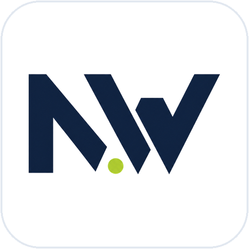 NW Digitals angular logo with lime dot